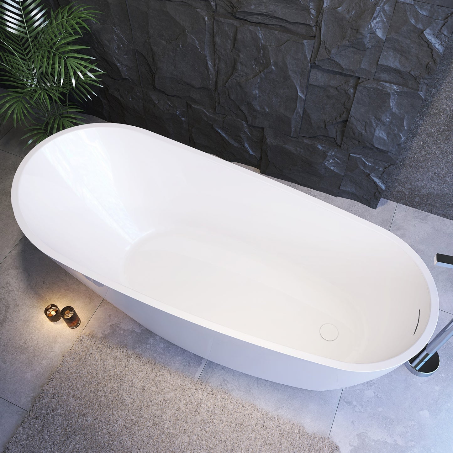 Premium 67" High-Back Acrylic Freestanding Bathtub with Cushioned Backrest - ADE1099-170