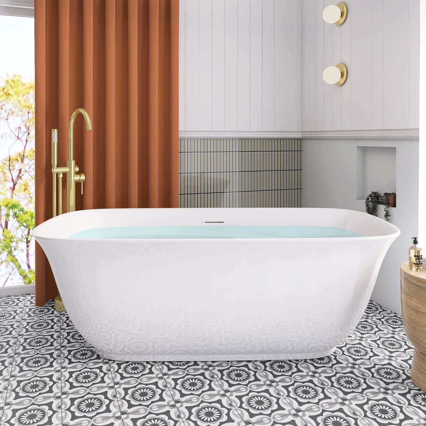 Certified 67" Acrylic Freestanding Tub with cUPC Compliance - ADE1362-170