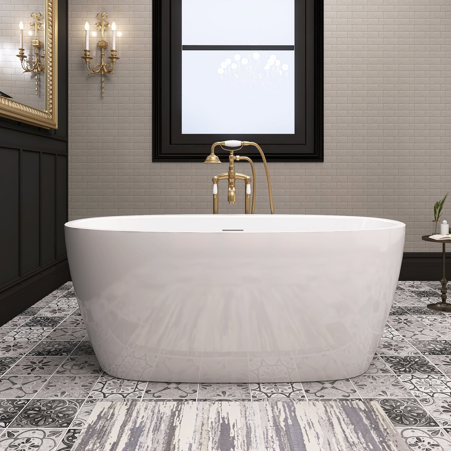 Adecab Relaxing 59" Acrylic Freestanding Soaking Tub with Soft Edges - ADE1358-150