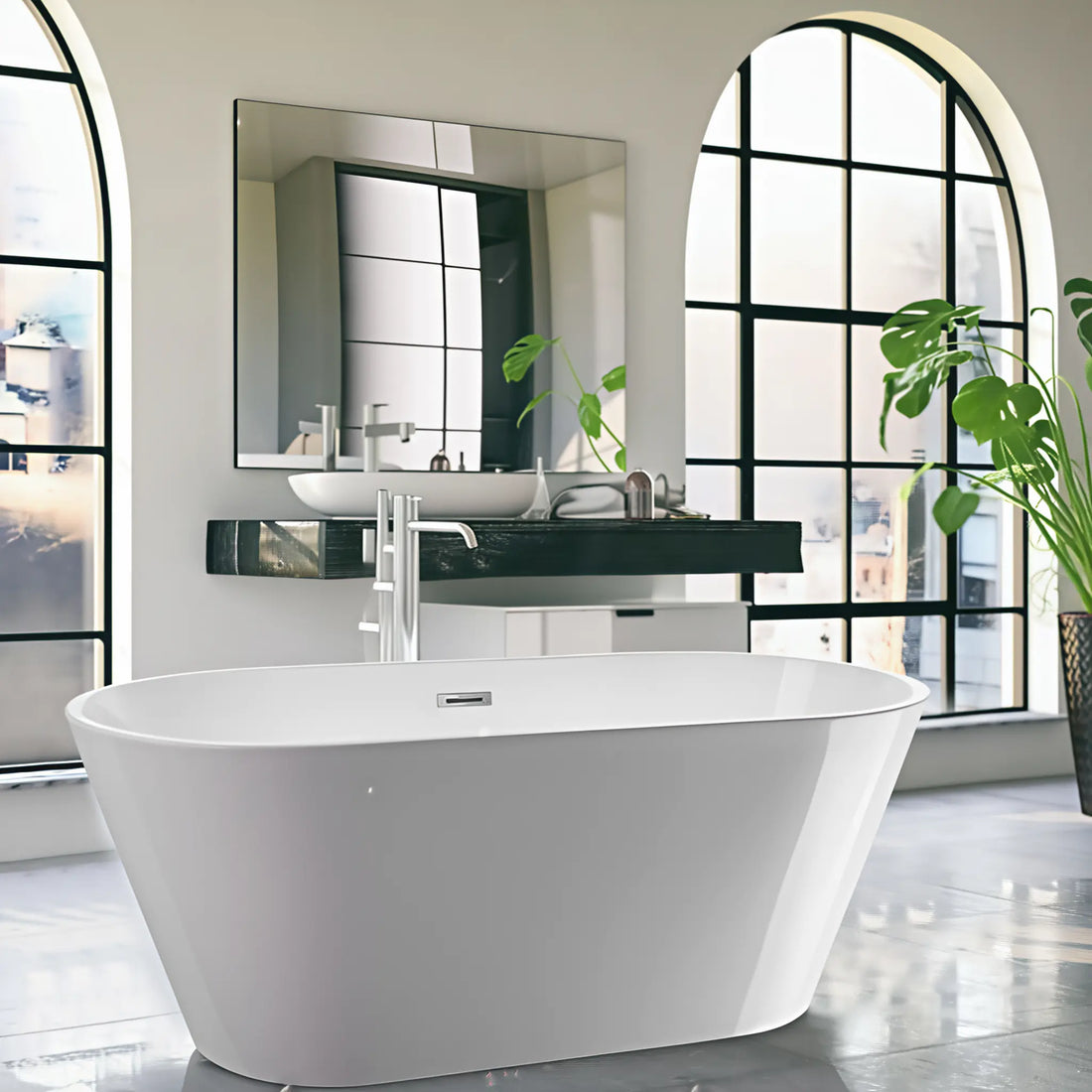 How Can a Modern 59" Acrylic Freestanding Tub with Smooth Finish Transform Your Bathroom Space - Adecab