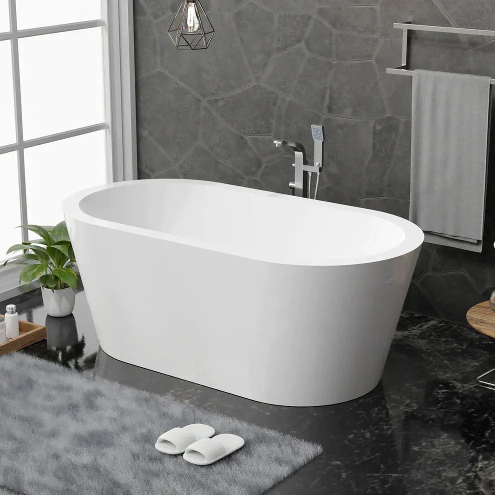 Adecab Premium 61" Acrylic Freestanding Thickened Bathtub for a Stylish Bathroom