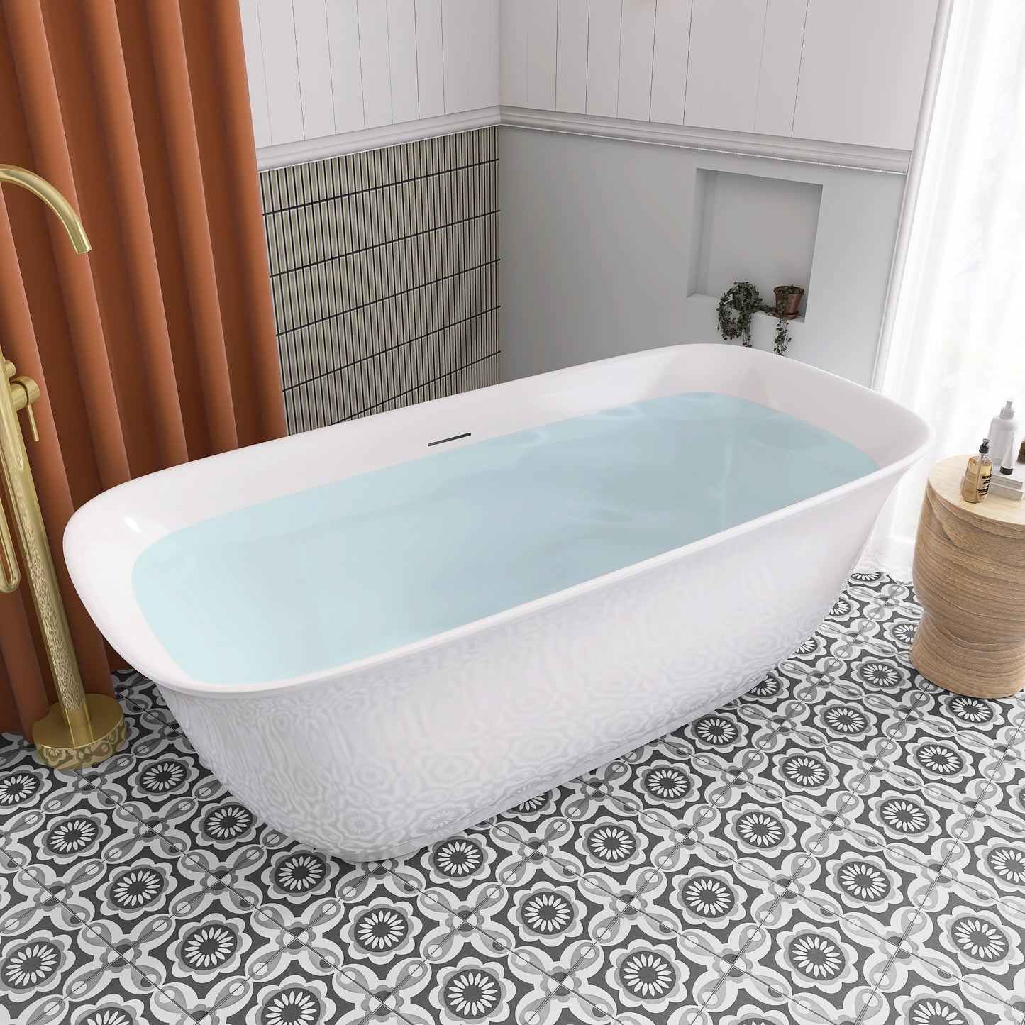 Certified 67" Acrylic Freestanding Tub with cUPC Compliance - ADE1362-170
