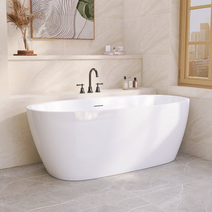 Spacious 67" Acrylic Freestanding Bathroom Tub with Elegant Design - ADE1358-170