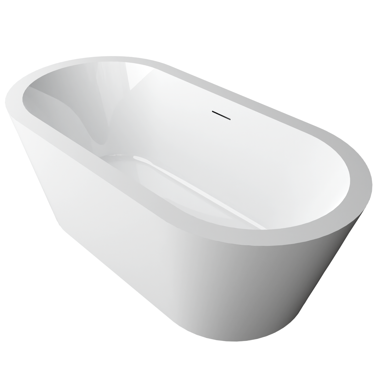 Adecab 64" White Acrylic Freestanding Soaking Tub - SPA Style Bathtub