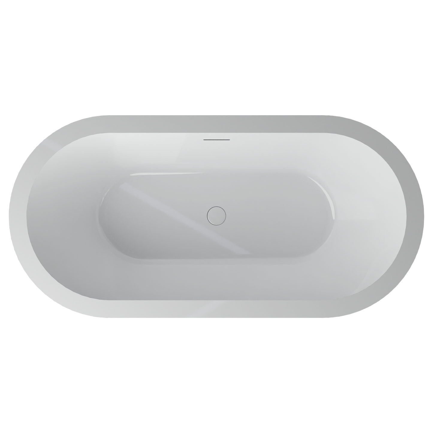 Adecab 64" White Acrylic Freestanding Soaking Tub - SPA Style Bathtub