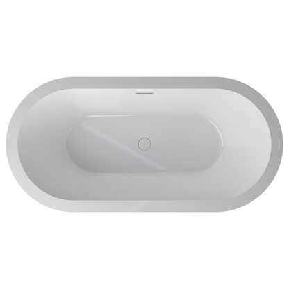 Adecab 64" White Acrylic Freestanding Soaking Tub - SPA Style Bathtub