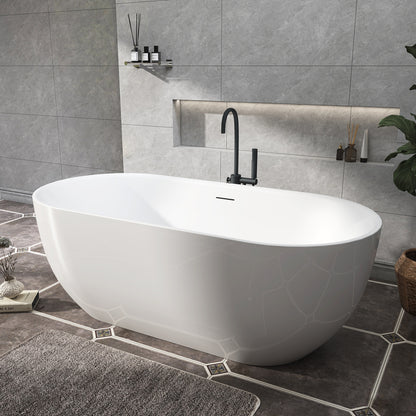 Adecab Luxury 67" Acrylic Freestanding Soaking Tub with Overflow Drain