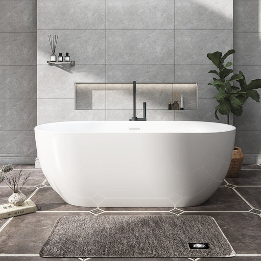 Adecab Luxury 67" Acrylic Freestanding Soaking Tub with Overflow Drain - ADE1368-170