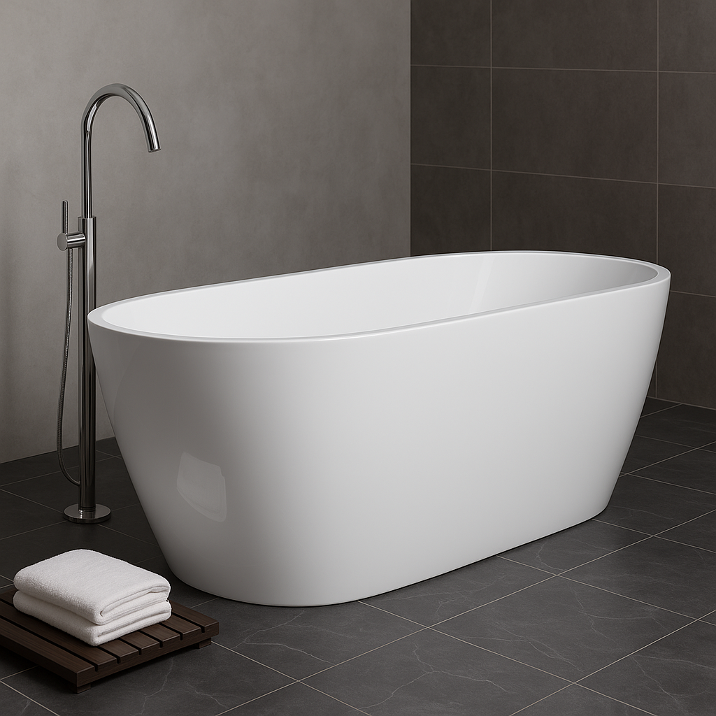 Spacious 67" Acrylic Freestanding Bathroom Tub with Elegant Design - ADE1358-170