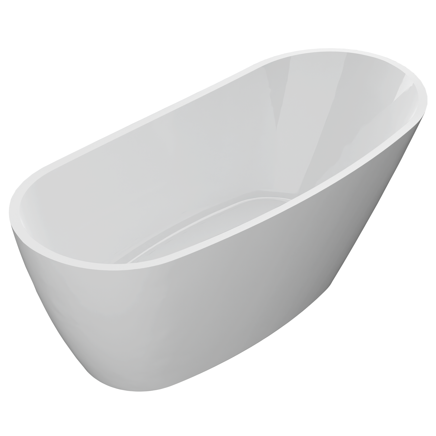 59" High-back Acrylic Freestanding White Soaking Bathtub-ADE1099-150