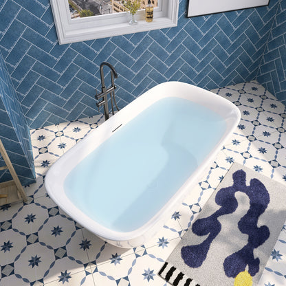Adecab Modern 59" Acrylic Freestanding Tub with Smooth Finish