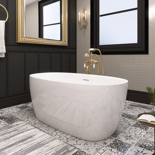 Adecab Relaxing 59" Acrylic Freestanding Soaking Tub with Soft Edges - ADE1358-150