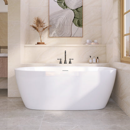 Spacious 67" Acrylic Freestanding Bathroom Tub with Elegant Design - ADE1358-170