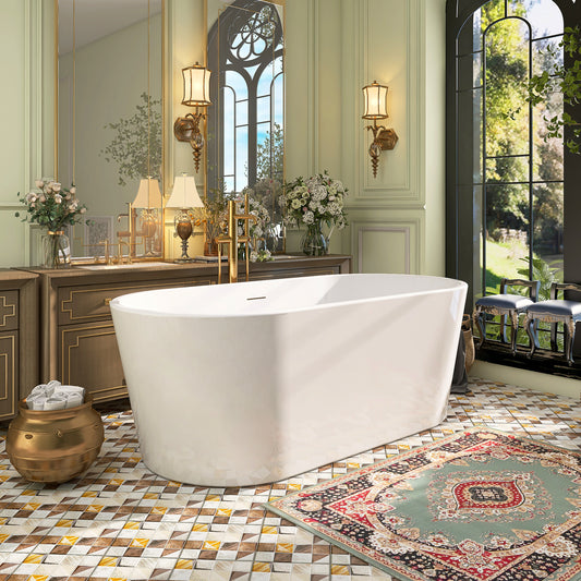 Thickened 67" Acrylic Freestanding Tub with Durable Build